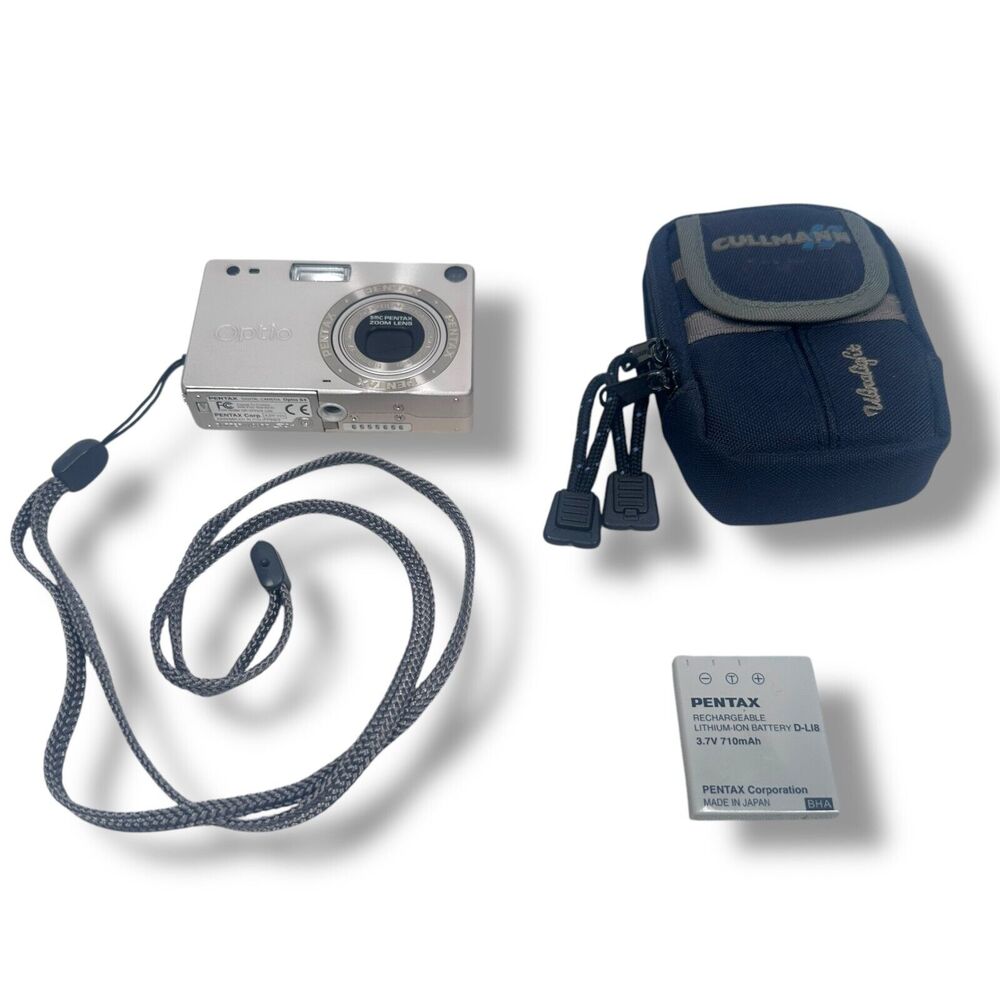 Pentax Optio S4 Digital Camera 3x Optical Zoom Silver‎ LCD UNTESTED For Parts